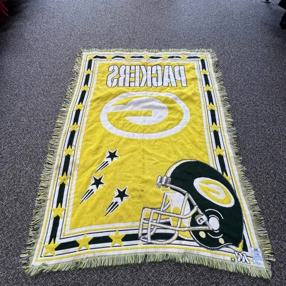 The Northwest Green Bay Packers Throw Blanket Unisex OS Green Yellow NFL Vintage